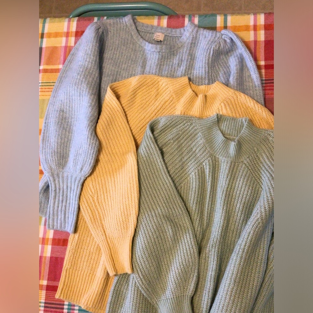 DONATED - Cozy Women's Sweater Collection - Blue, Yellow, Green